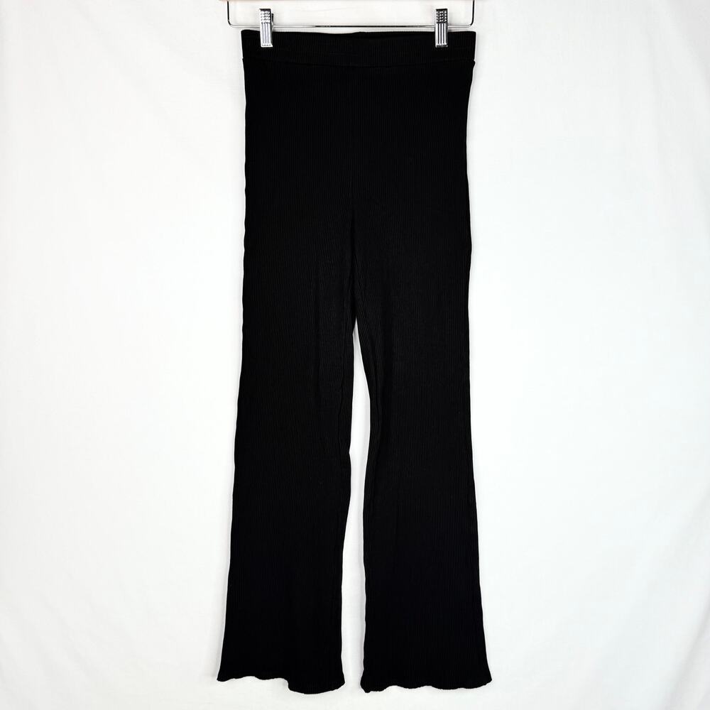 Philosophy Black Ribbed Flare Pants XS
